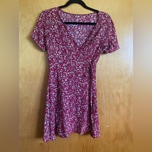 Brandy Melville Red Flutter Sleeve Mini Sundress